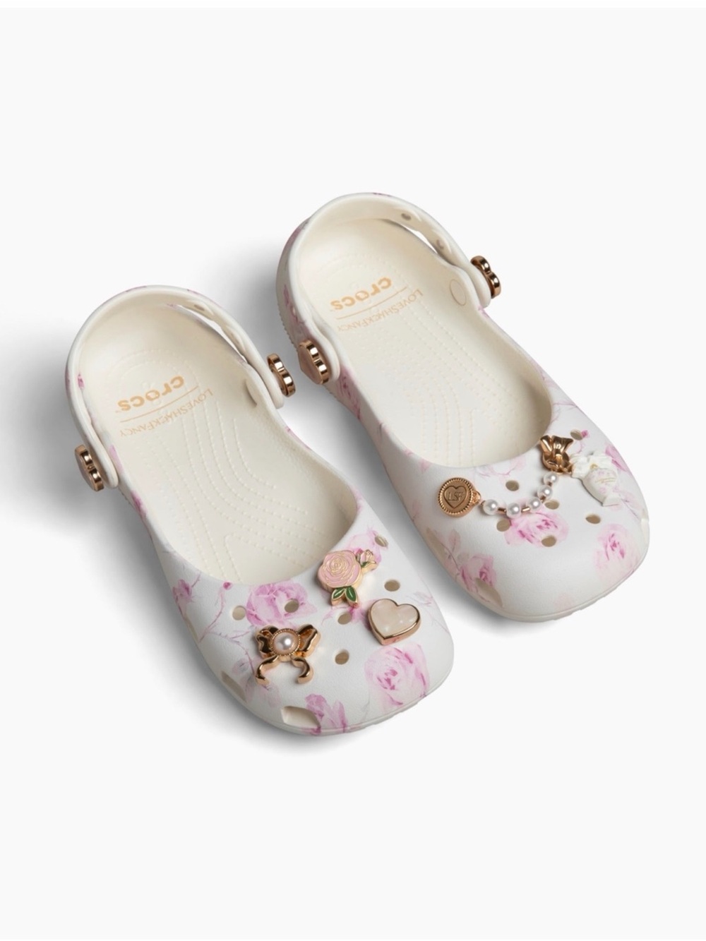 Crocs Loveshack Fancy - Oyster Floral Limited Edition in White / Pink